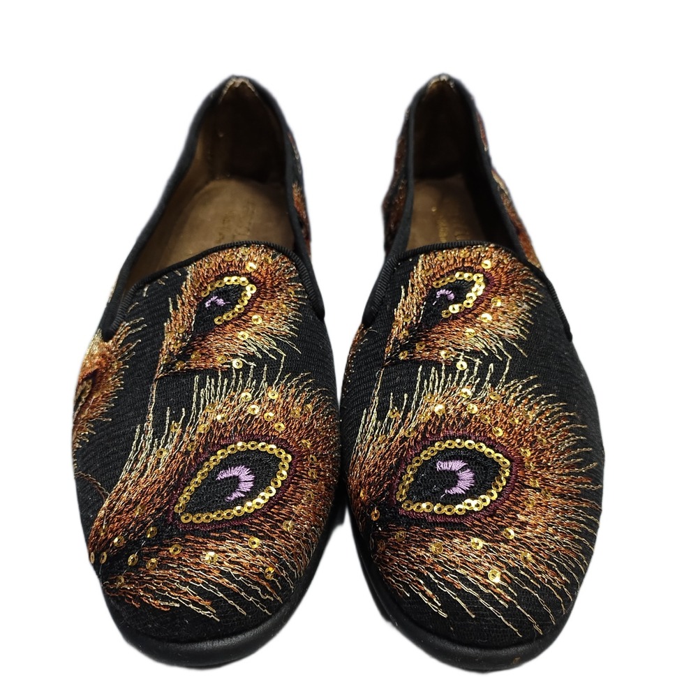 Aerosoles Stitch N' Turn Betunia Peacock Loafers Womens 9.5M Multi Sequin Detail